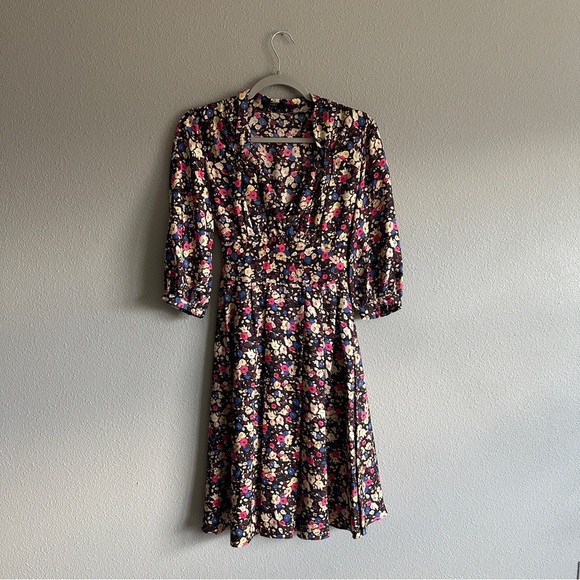 Marc Jacob’s Designer Floral Tie Waist Midi Dress 2 - Picture 1 of 12
